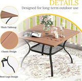 VICLLAX 37.8" Square Outdoor Patio Table, All Weather Metal Outdoor Dining Table for Lawn Garden - Photo 4