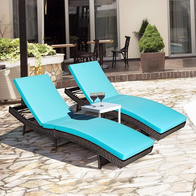 Tangkula Outdoor Folding Chaise Lounger, Rattan Patio Lounge Chair with Removable Thick Cushion, 5 Adjustable Levels - Photo 2