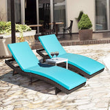 Tangkula Outdoor Folding Chaise Lounger, Rattan Patio Lounge Chair with Removable Thick Cushion, 5 Adjustable Levels - Photo 2