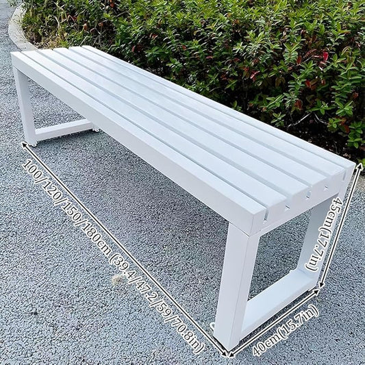 2-Person Garden Bench Seat Outdoor Benches Metal Park Bench Patio Seat 3.3ft 3.9ft 4.9ft 5.9ft Weather Resistance Backless Front Porch Chair Easy Installation(Red,3.93ft)