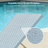 PURPLE LEAF Extra Large Patio Chaise Lounge 2 Pieces French Outdoor Wicker Lounger Matte White Aluminum Frame 771LBS - Photo 7