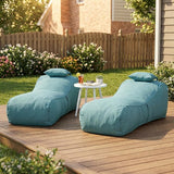 Christopher Knight Home Morton Outdoor Bean Bag Chair Set of 2, Fabric Bean Bag Chair for Adults and Kids - Photo 1