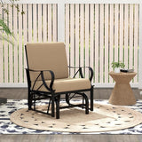 Tangkula Outdoor Patio Glider, Metal Framed Gliding Chair with Cushion - Photo 7