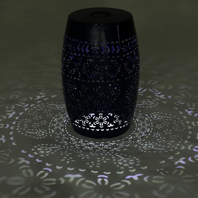 Christopher Knight Home Patio Side Table with Solar Powered Light, Outdoor Metal Coffee Table, Lace Cut Iron End Table - Photo 7