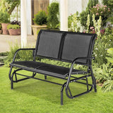 Esright Outdoor Glider Bench for 2 Person Outside Patio Gliders Loveseat Porch Glider Swing with Powder Coated Steel - Photo 2