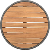 Round Rattan Coffee Table, Wood Outdoor Coffee Table, Rustic Patio Table Weather-Resistant Outdoor Furniture, for Garden - Photo 5
