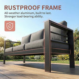 Kiss the Water Outdoor Couch Aluminum Patio Furniture Sofa - Photo 4