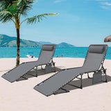 BlueWish 2 Pack Patio Chaise Lounges, Folding Lounge Chair with Adjustable Backrest - Photo 3