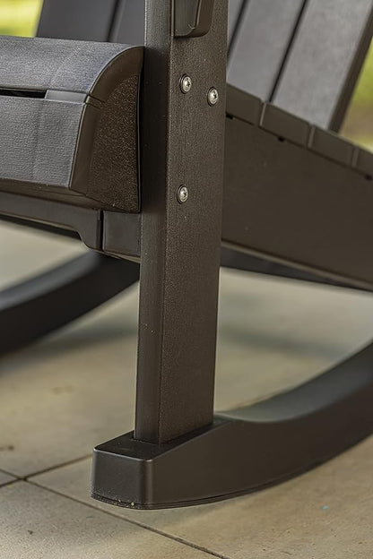 Keter Adirondack Rocker Resin Outdoor Furniture Patio Chair -Perfect for Porch, Pool, and Fire Pit Seating, Dark Grey