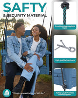 SERWALL HDPE Single Porch Swing Set of 2, Heavy Duty Single Person Swing Chair with 2 Polypropylene Hanging Ropes - Photo 6