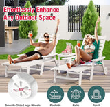 Pamapic 500 LBS Lounge Chair with Coffee Table Set of 2, Wide Armrest Oversized Chaise Lounge Chair with Wheel - Photo 4