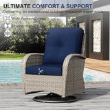 Joyside Wicker Patio Furniture Set, 6 Piece Outdoor Furniture Set with Thickened Cushions, High Back, Deep Seating - Photo 4