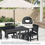 Stoog 5 Pieces Patio Dining Sets, All-Weather HIPS Material & Aluminum Frame Dining Table with Umbrella Hole - Photo 6