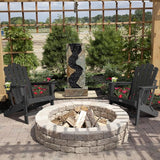 FUNBERRY Folding Adirondack Chairs Set of 2, All Weather HDPE Wood Texture Fire Pit Chairs with Cup Holder for Outdoor - Photo 8