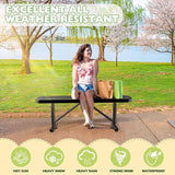 Thermoplastic Coated Iron Park Bench for Outside, Heavy Duty Metal Garden Bench - Photo 7