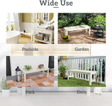 Outsunny 2-Seat Wood Garden Bench, Patio Bench Outdoor Bench with Slatted Seat, Backless Front Porch Bench for Park - Photo 6