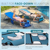 FUNDANGO 400lbs Tanning Chair with Face Hole & Canopy & Side Table - Photo 4