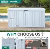 YITAHOME 230 Gallon Large Deck Box with Divider & Side Handles, Outdoor Double-Wall Storage for Patio Furniture Cushions - Photo 6