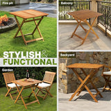 IDZO Legolas FSC Acacia Wooden Folding Table, Heavy Duty 270lbs Capacity, Elegant & Rustic Design for Garden, Backyard - Photo 6