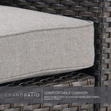 Grand patio Outdoor Rattan Couch Sofa Cushions, Dark Grey Sofa Set for 2 PCS - Photo 4