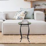 Subtropical Leaf Small Patio Table, Outdoor Side Table, Outdoor Bar Table - Photo 6