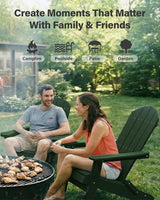 YEFU Adirondack Chair, Oversized Plastic Adirondack Chair Folding Outdoor Chairs with Cup Holder - Photo 9