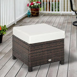 Outsunny 20" Patio Wicker Ottoman, Multipurpose Outdoor PE Rattan Footrest, Additional Seating - Photo 2