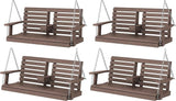 KINGYES Outdoor Hanging Porch Swing Set of 2, Waterproof Swing with Cup Holders for Courtyard & Garden - Photo 1