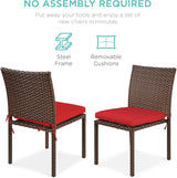 Best Choice Products Set of 4 Stackable Outdoor Patio Wicker Chairs w/Cushions, UV-Resistant Finish - Photo 7