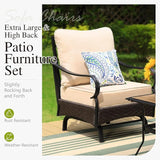 Sophia & William Metal Patio Furniture Set, 7 Seats Outdoor Conversation Set with 3-Seater Sofa, 2 Motion Chairs - Photo 4