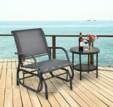 Giantex Swing Glider Chair W/Study Metal Frame Comfortable Patio Chair Love-Seat for Garden, Porch, Backyard, Poolside - Photo 2