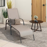 Giantex 2 Pack Patio Lounge Chair, Outdoor Chaise Lounge with 5 Adjustable Backrest, Sturdy Steel Frame - Photo 8
