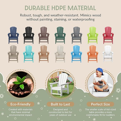 WestinTrends Malibu Kids Outdoor Adirondack Plastic Patio Chair (Set of 2), White