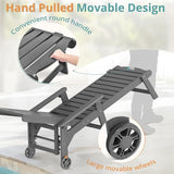 LUE BONA Lounge Chair Outdoor Set of 4, HDPS Chaise Lounge Outdoor with Wheels - Photo 5