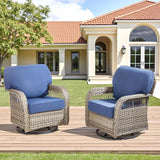 Wicker Swivel Rocker Patio Chairs - Photo 1