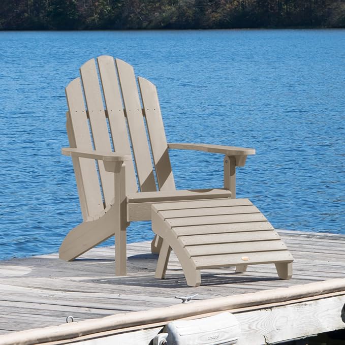 highwood Classic Westport Adirondack Chair with Ottoman, Woodland Brown