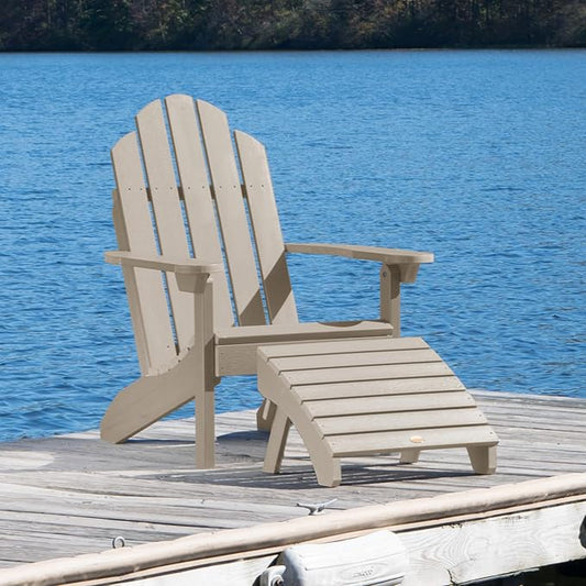 highwood Classic Westport Adirondack Chair with Ottoman, Woodland Brown