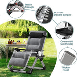 NAIZEA Padded Zero Gravity Chair, Folding Outdoor Lounge Chairs, Adjustable Reclining Camping Chairs with Cup Holder - Photo 5