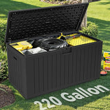 YITAHOME 220 Gallon Double-Wall Deck Box with Divider & Side Handles, Outdoor Large Storage for Patio Furniture Cushions - Photo 1