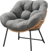 ONBRILL Outdoor Egg Chair, Indoor Lounge Chair for Patio, Bedroom, Living Room, Porch - Grey - Photo 9