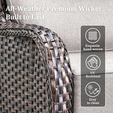 Luxury High Back Patio Furniture Set with Fire Pit Table - Photo 2