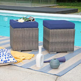 Patiorama 2 Pieces Assembled Outdoor Patio Ottoman - Photo 2
