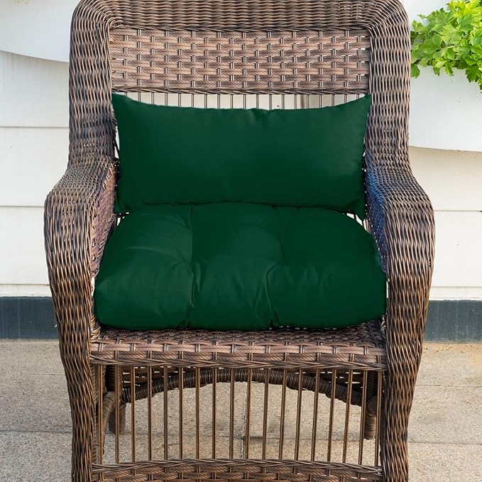 QILLOWAY Outdoor Patio Wicker Seat Cushions Group Loveseat/Two U-Shape/Two Lumbar Pillows for Patio Furniture - Photo 4