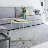 VINGLI Patio Small Side Table, Waterproof Round Metal Steel Outdoor Side Table End Table for Garden Balcony Porch and - Photo 8