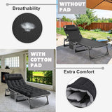 ABORON 2PK Oversized Chaise Lounge Chair, 5 Positions Padded Outdoor Tanning Chair - Photo 4
