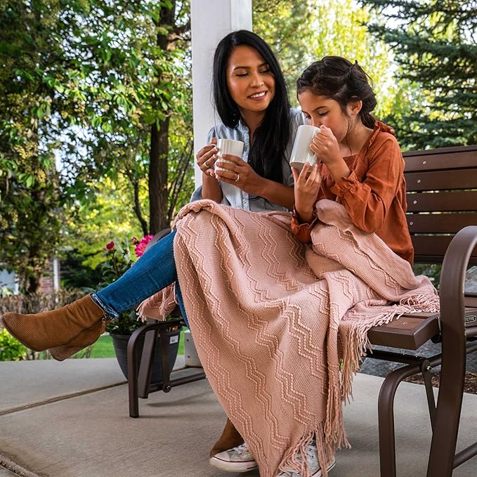 LIFETIME 60290 Wood Alternative Glider Bench, Mocha Brown