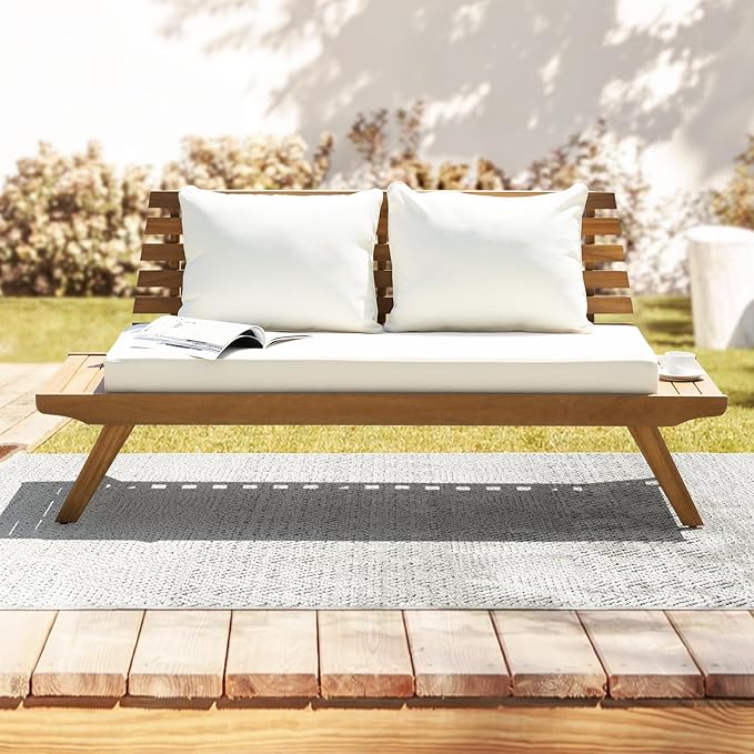 Idzo Lucille Updated 800lbs Capacity Acacia Patio Loveseat - Photo 1