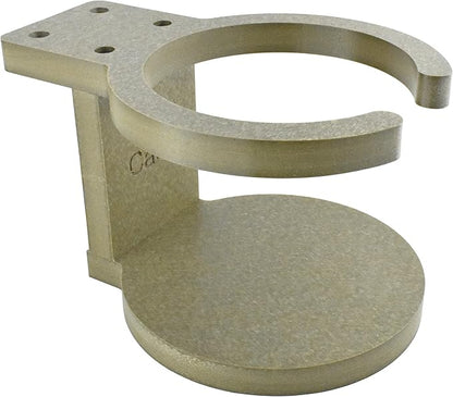 Poly Cup Holder for Adirondack Chair or Patio, Fits Standard- Large Cups (2 Pack, Weathered Wood)