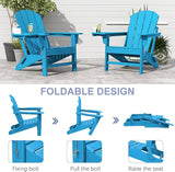 FOOWIN Folding Adirondack Chair, HDPE Adirondack Chairs with Cup Holder - Photo 5