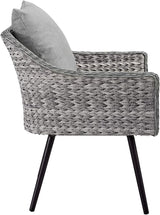 Endeavor 3Piece Outdoor Patio Wicker Rattan Sectional Sofa Set in Gray Gray - Photo 8